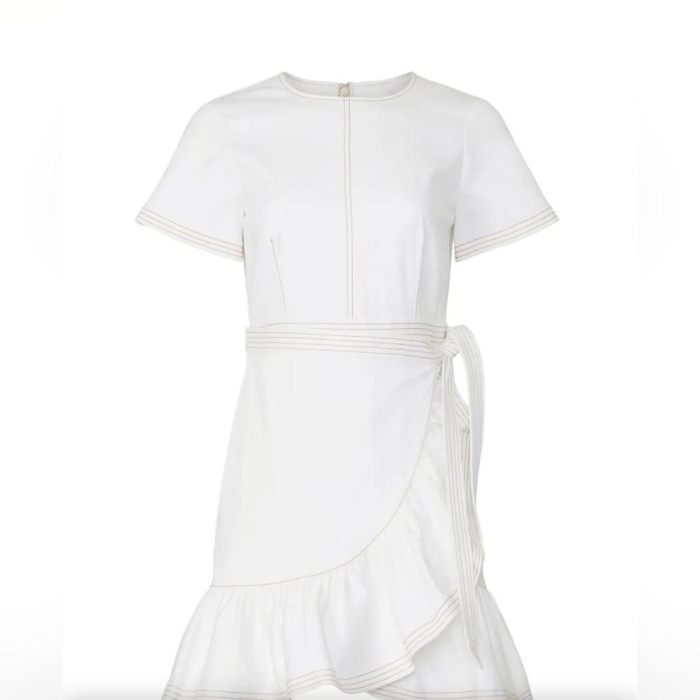 Denim Josi Dress in WhiteCinq a SeptColor: White - Picture 3 of 13